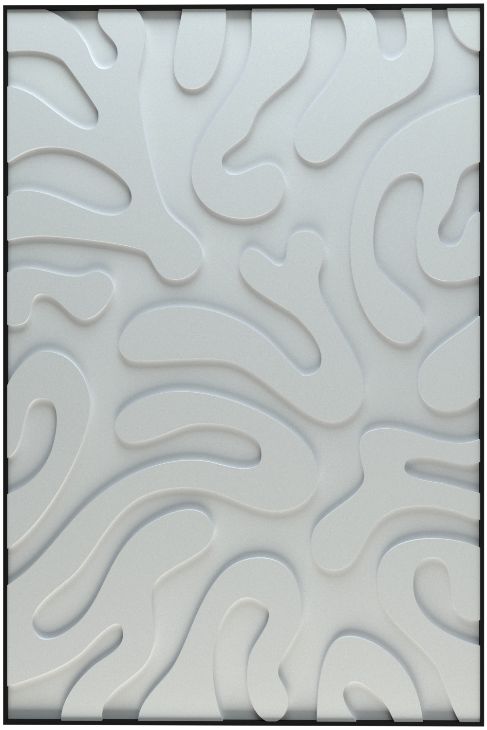 akoestisch schilderij | akoestisch kunstwerk | gebroken wit | 3D | Plants | Pet vilt | staand | rechthoekig | productfoto