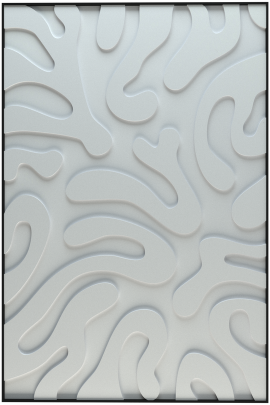 akoestisch schilderij | akoestisch kunstwerk | gebroken wit | 3D | Plants | Pet vilt | staand | rechthoekig | productfoto