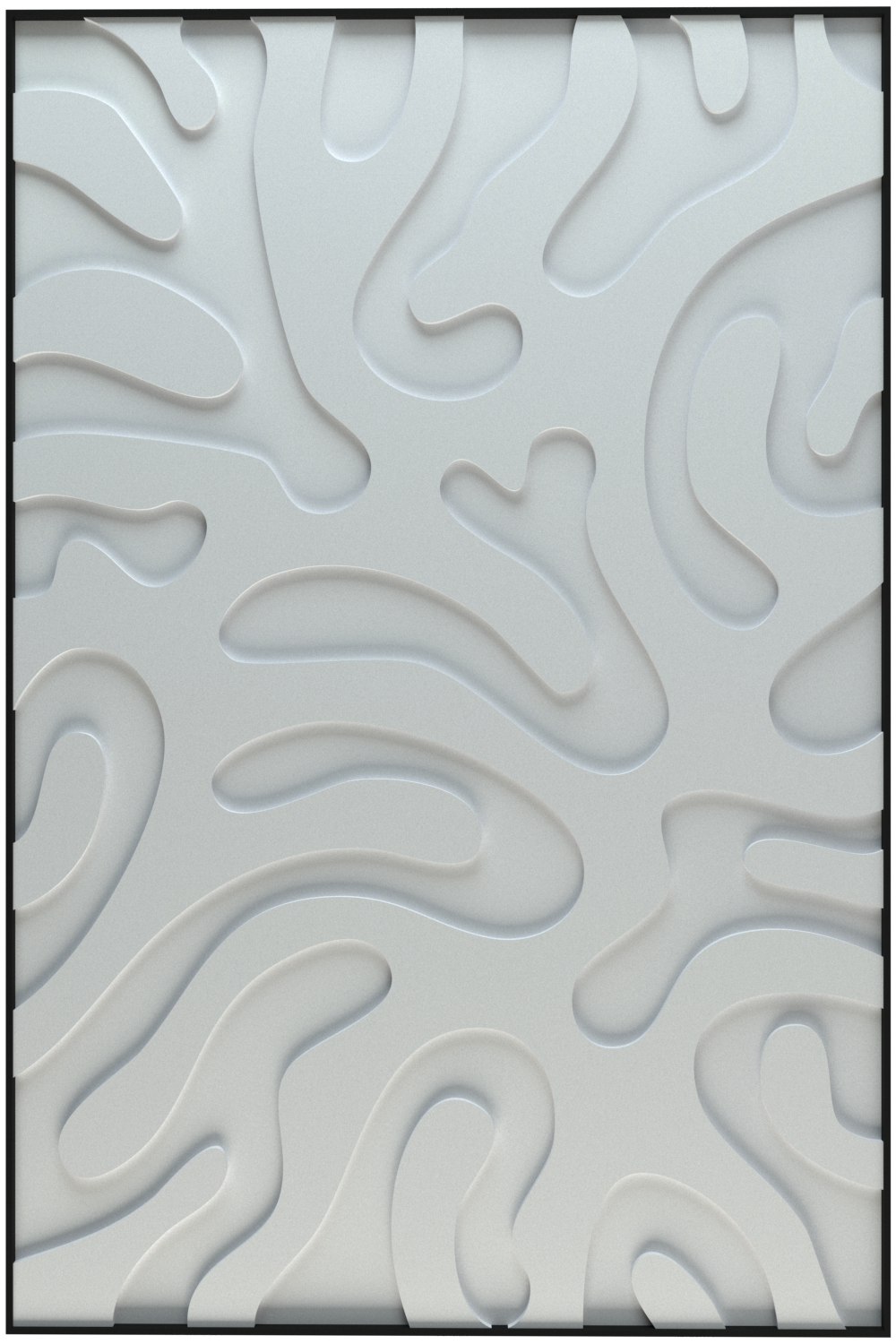 akoestisch schilderij | akoestisch kunstwerk | gebroken wit | 3D | Plants | Pet vilt | staand | rechthoekig | productfoto