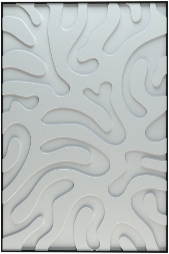 akoestisch schilderij | akoestisch kunstwerk | gebroken wit | 3D | Plants | Pet vilt | staand | rechthoekig | productfoto