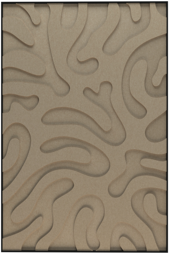 akoestisch schilderij | akoestisch kunstwerk | zand | 3D | Plants | Pet vilt | staand | rechthoekig | productfoto