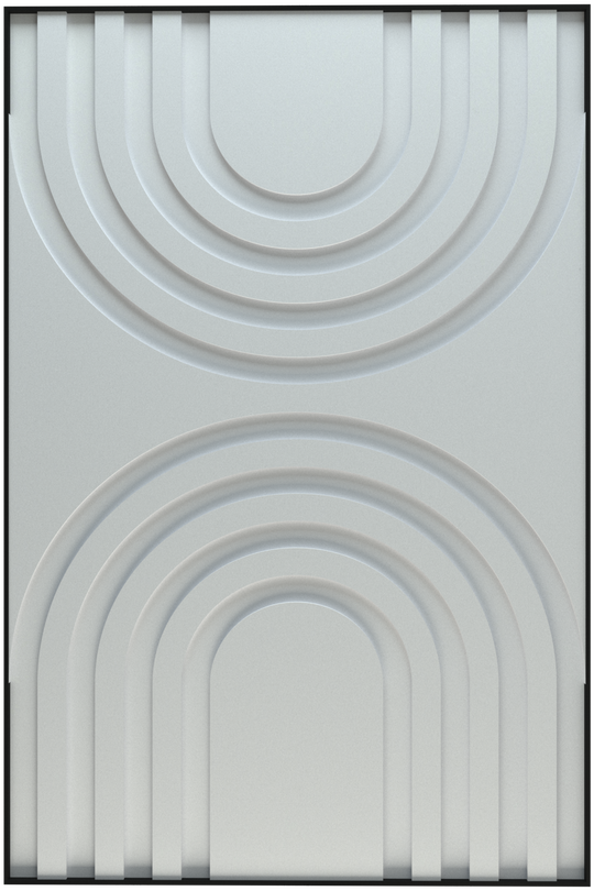 akoestisch schilderij | akoestisch kunstwerk | gebroken wit | 3D | Rainbow | Pet vilt | staand | rechthoekig | productfoto