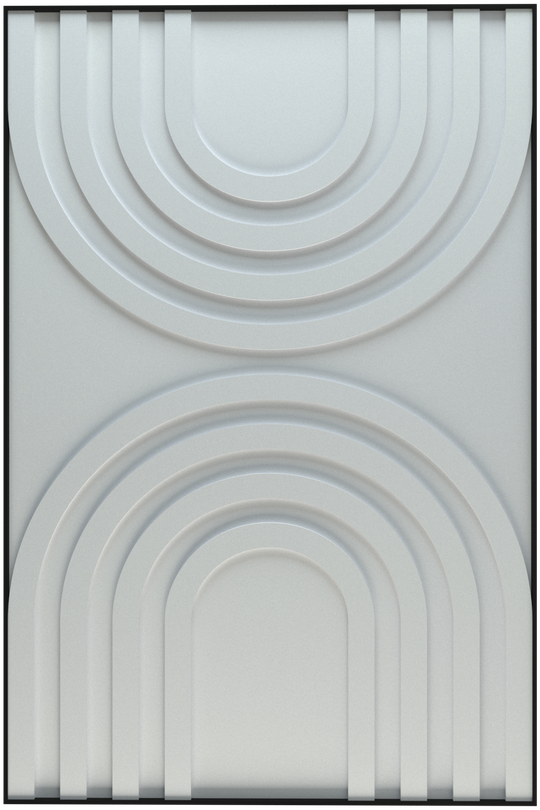 akoestisch schilderij | akoestisch kunstwerk | gebroken wit | 3D | Rainbow | Pet vilt | staand | rechthoekig | productfoto