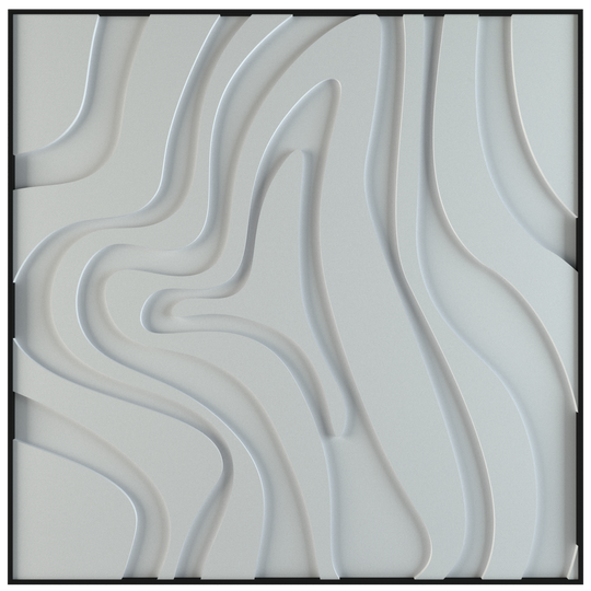 akoestisch schilderij | akoestisch kunstwerk | gebroken wit | 3D | Spinning | Pet vilt | vierkant | productfoto