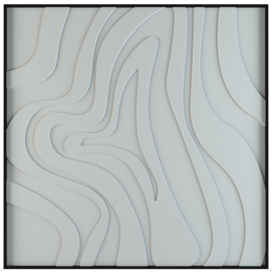 akoestisch schilderij | akoestisch kunstwerk | gebroken wit | 3D | Spinning | Pet vilt | vierkant | productfoto