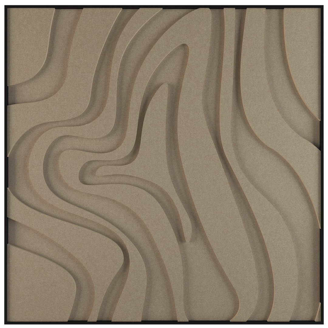 akoestisch schilderij | akoestisch kunstwerk | zand | 3D | Spinning | Pet vilt | vierkant | productfoto