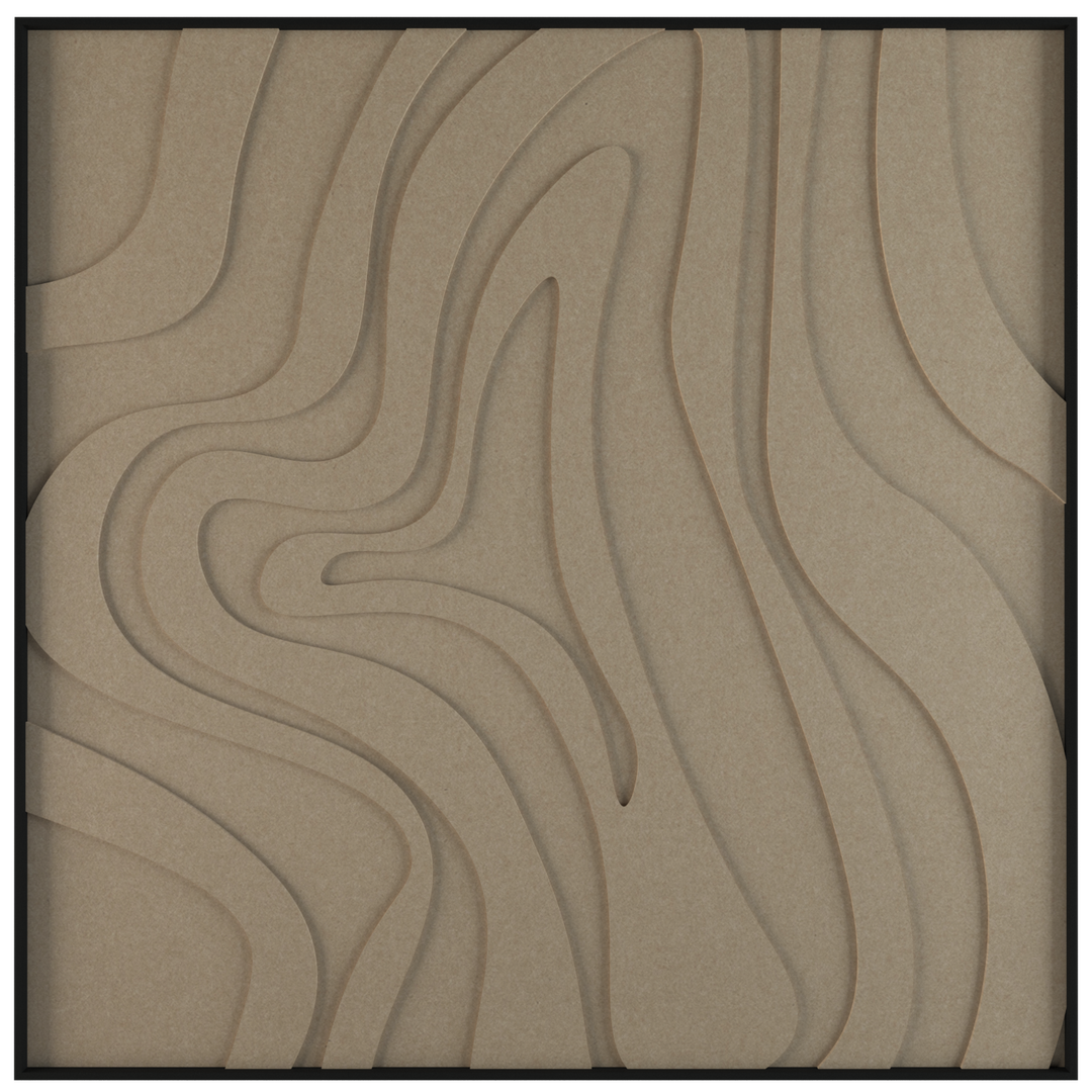 akoestisch schilderij | akoestisch kunstwerk | zand | 3D | Spinning | Pet vilt | vierkant | productfoto