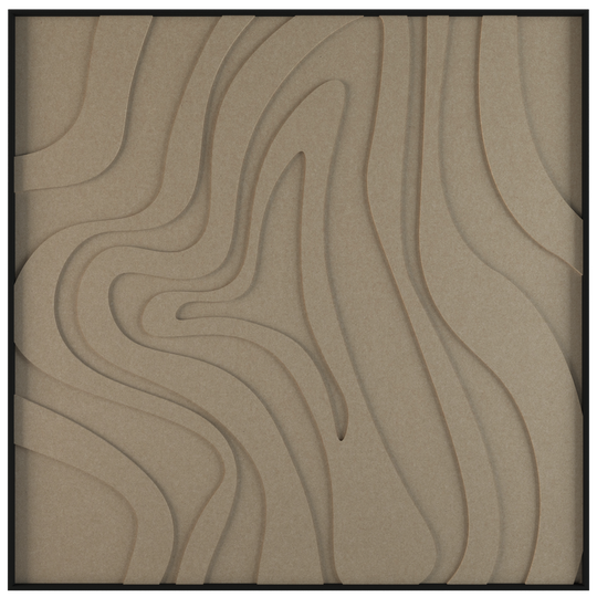 akoestisch schilderij | akoestisch kunstwerk | zand | 3D | Spinning | Pet vilt | vierkant | productfoto