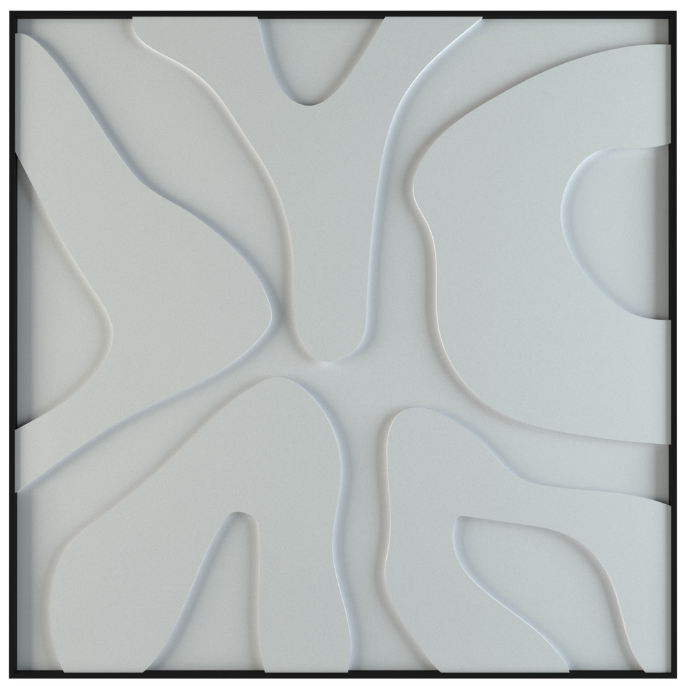 akoestisch schilderij | akoestisch kunstwerk | zand | 3D | Splash | Pet vilt | vierkant | productfoto