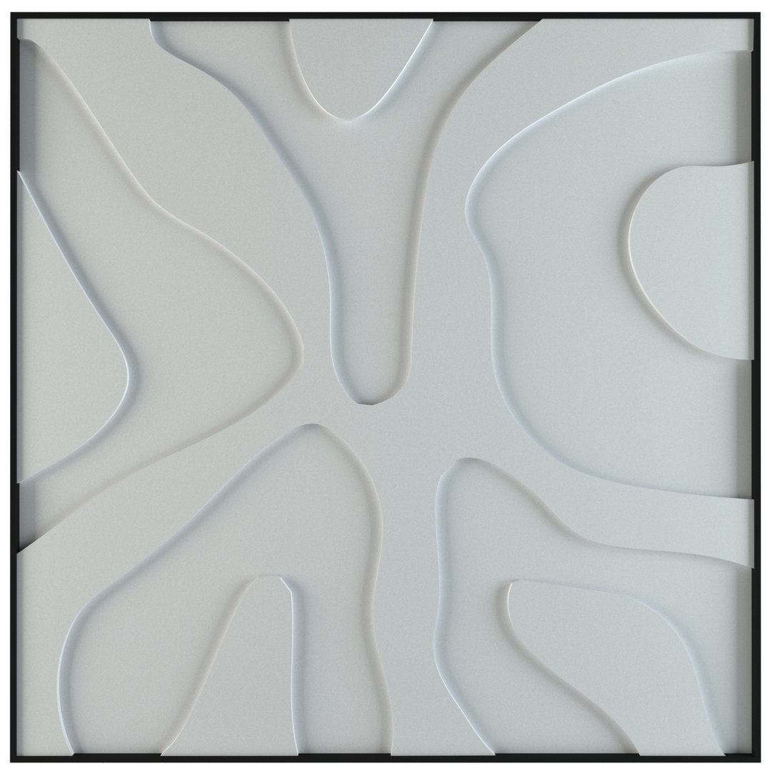 akoestisch schilderij | akoestisch kunstwerk | gebroken wit | 3D | Splash | Pet vilt | vierkant | productfoto