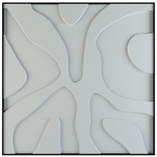 akoestisch schilderij | akoestisch kunstwerk | gebroken wit | 3D | Splash | Pet vilt | vierkant | productfoto