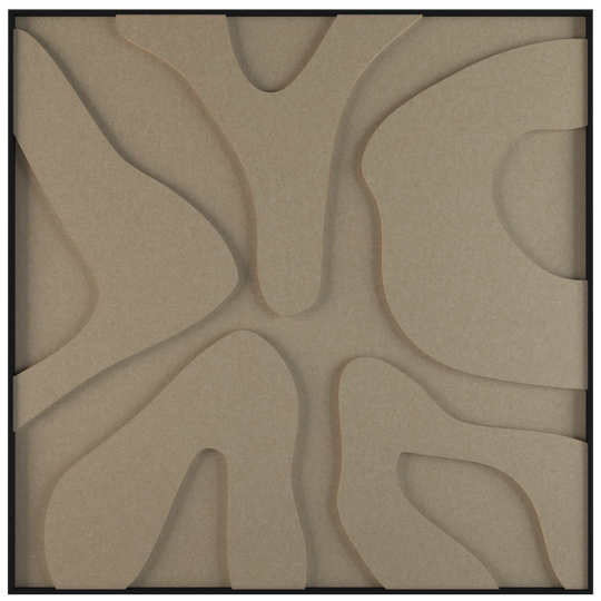 akoestisch schilderij | akoestisch kunstwerk | zand | 3D | Splash | Pet vilt | vierkant | productfoto