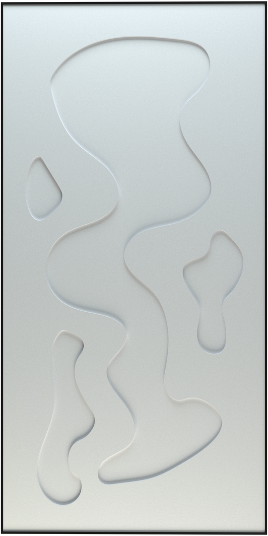 akoestisch schilderij | akoestisch kunstwerk | gebroken wit | 3D | Steam | Pet vilt | staand | rechthoekig | productfoto