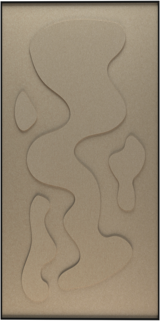 akoestisch schilderij | akoestisch kunstwerk | zand | 3D | Steam | Pet vilt | staand | rechthoekig | productfoto