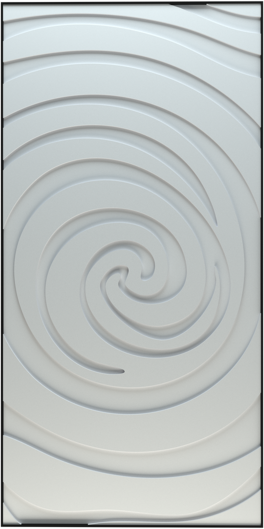 akoestisch schilderij | akoestisch kunstwerk | gebroken wit | 3D | Swirl | Pet vilt | staand | rechthoekig | productfoto