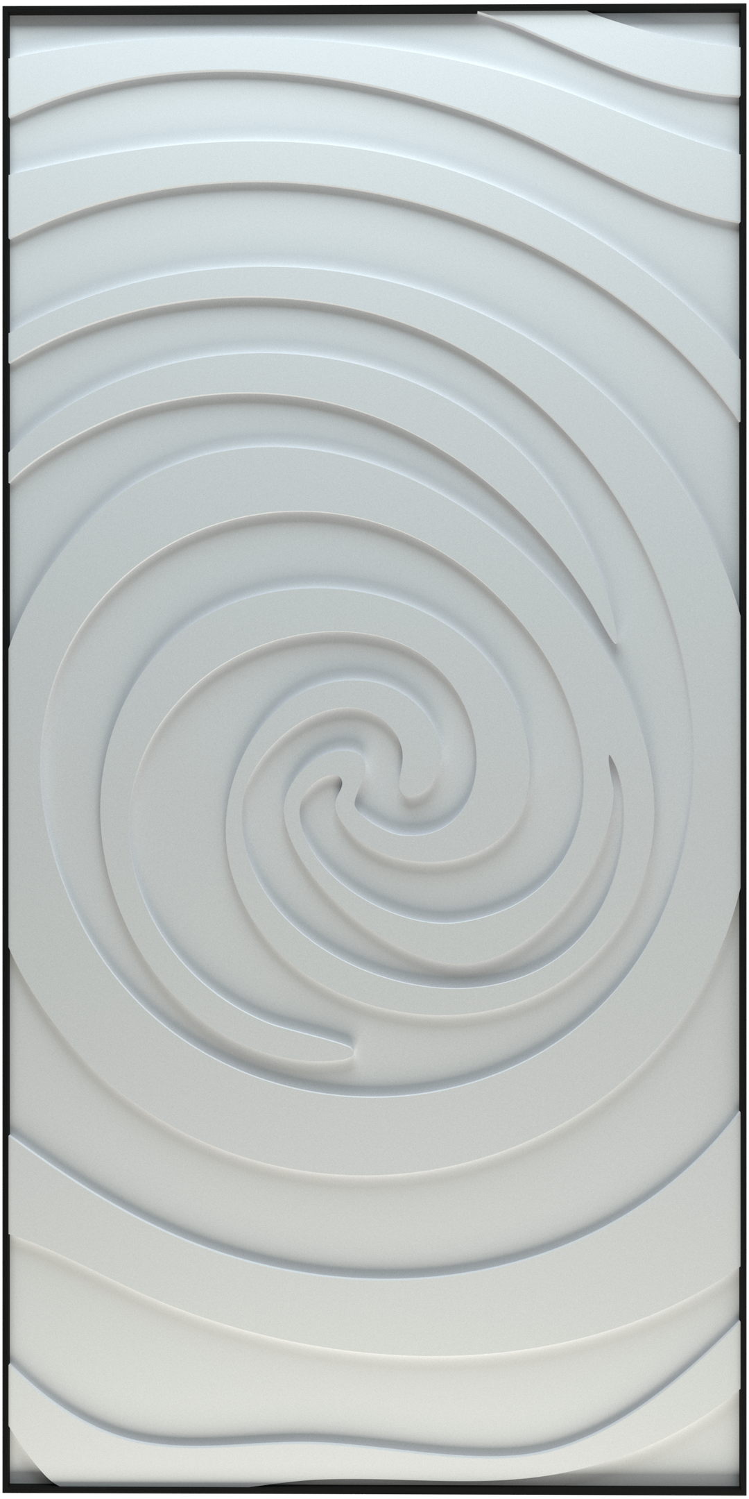 akoestisch schilderij | akoestisch kunstwerk | gebroken wit | 3D | Swirl | Pet vilt | staand | rechthoekig | productfoto