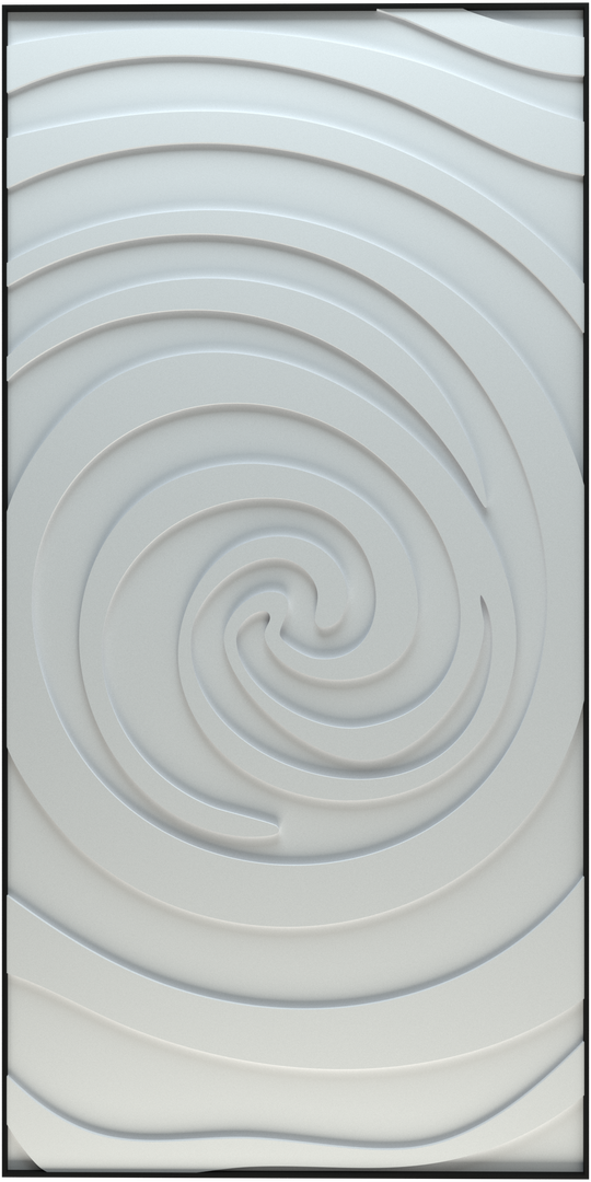 akoestisch schilderij | akoestisch kunstwerk | gebroken wit | 3D | Swirl | Pet vilt | staand | rechthoekig | productfoto