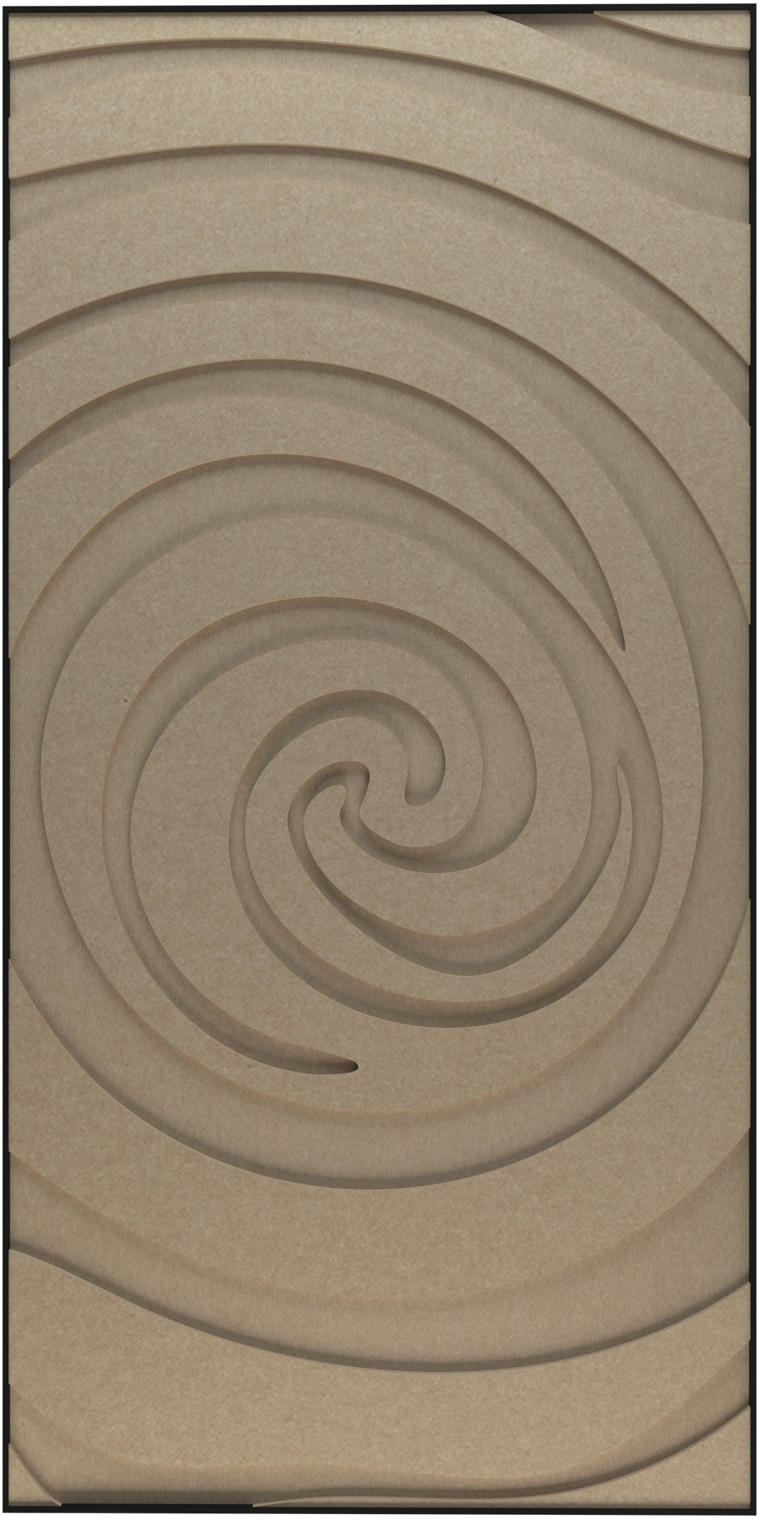 akoestisch schilderij | akoestisch kunstwerk | zand | 3D | Swirl | Pet vilt | staand | rechthoekig | productfoto