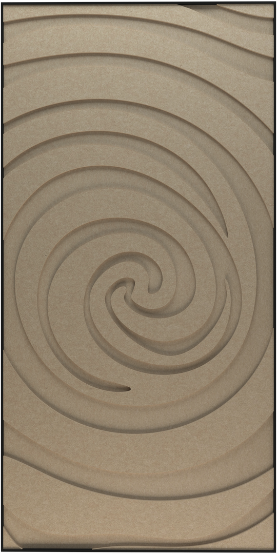 akoestisch schilderij | akoestisch kunstwerk | zand | 3D | Swirl | Pet vilt | staand | rechthoekig | productfoto