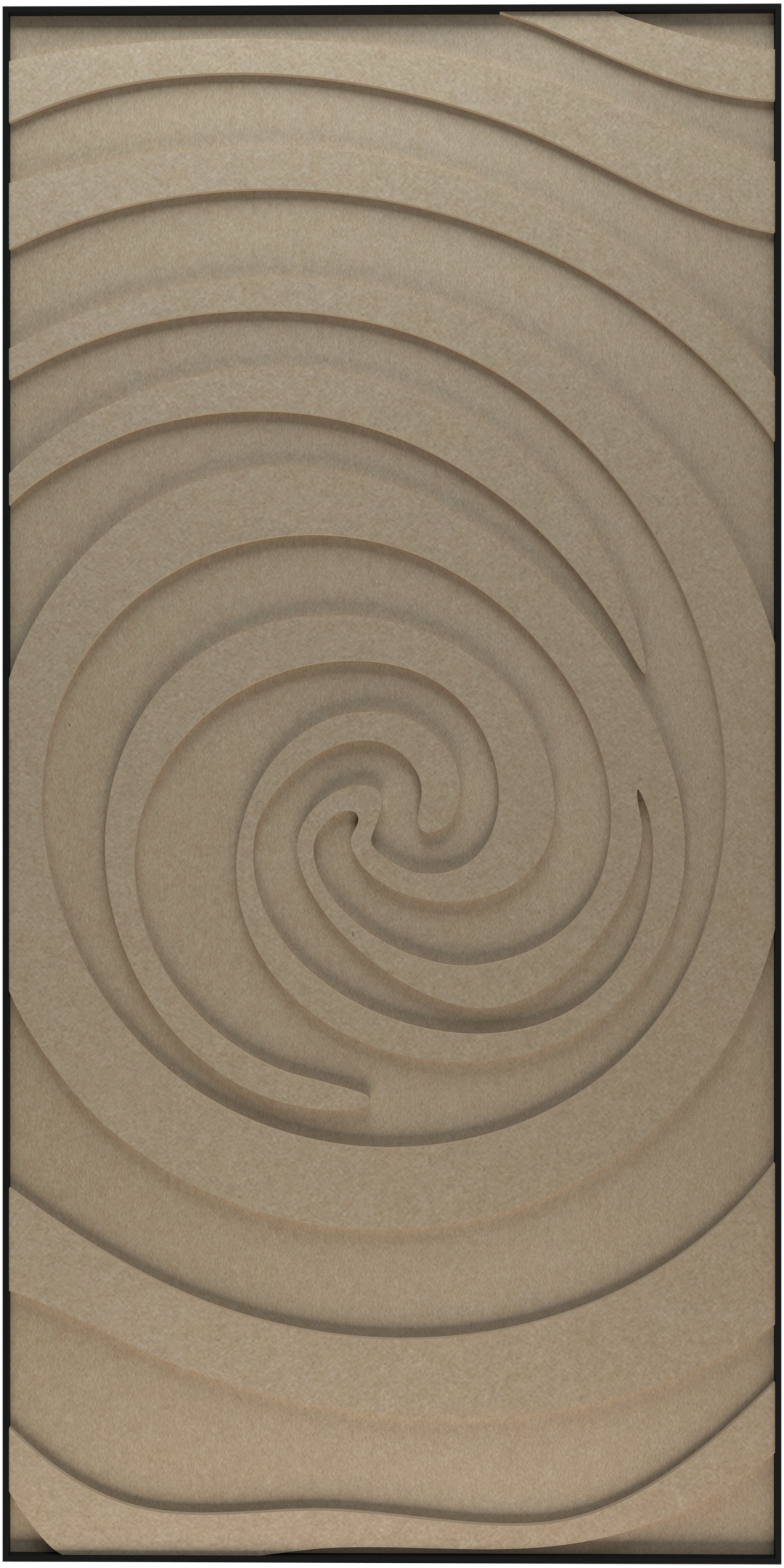 akoestisch schilderij | akoestisch kunstwerk | zand | 3D | Swirl | Pet vilt | staand | rechthoekig | productfoto
