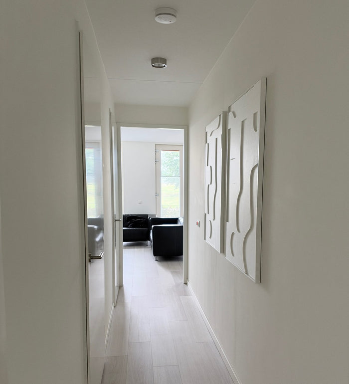 Akoestisch kunstwerk | Twin Liv | Gebroken wit | Witte lijst | foto 6 van 6