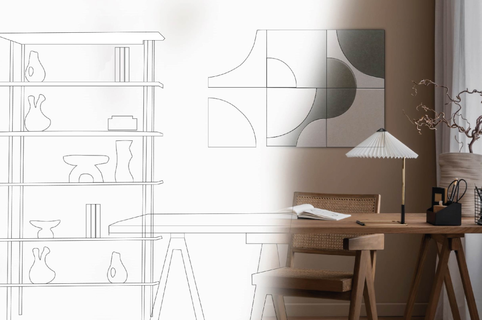 Akoestische wandtegel | Katie Six | Pen tekening