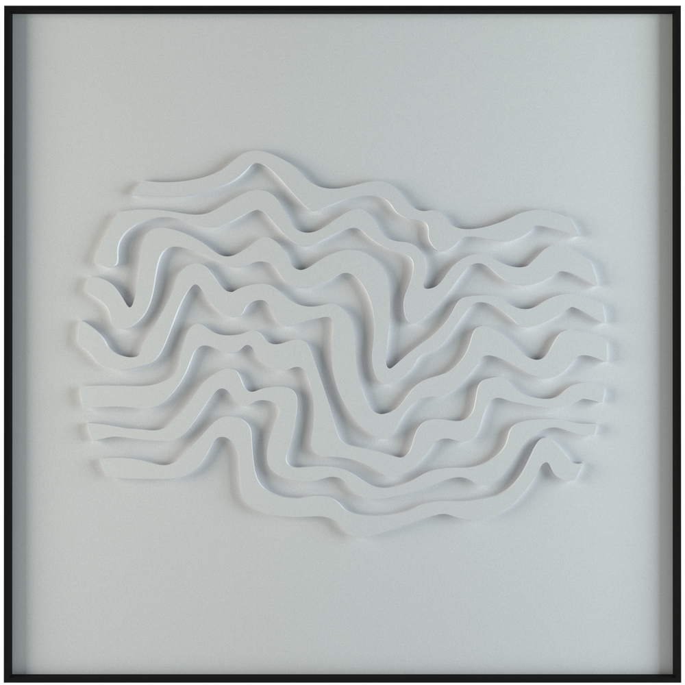 akoestisch schilderij | akoestisch kunstwerk | zand | 3D | Wave | Pet vilt | vierkant | productfoto