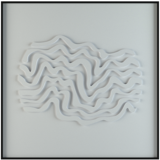 akoestisch schilderij | akoestisch kunstwerk | gebroken wit | 3D | Wave | Pet vilt | vierkant | productfoto