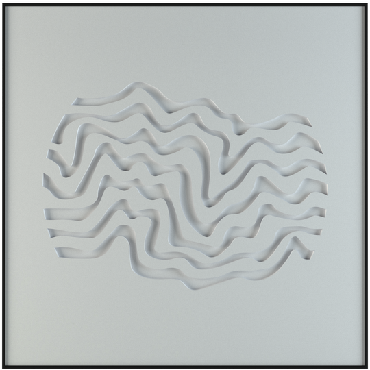 akoestisch schilderij | akoestisch kunstwerk | gebroken wit | 3D | Wave | Pet vilt | vierkant | productfoto