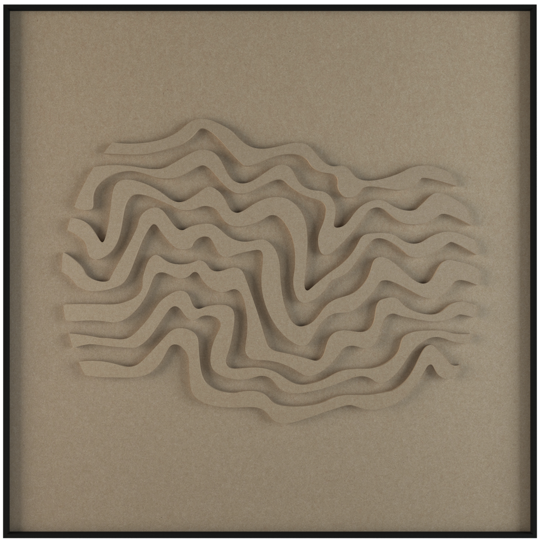 akoestisch schilderij | akoestisch kunstwerk | zand | 3D | Wave | Pet vilt | vierkant | productfoto