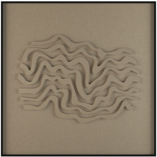 akoestisch schilderij | akoestisch kunstwerk | zand | 3D | Wave | Pet vilt | vierkant | productfoto