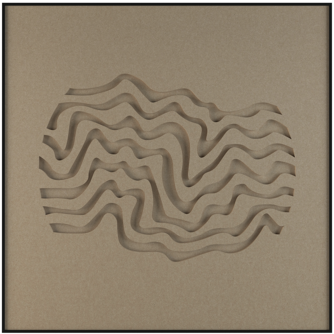 akoestisch schilderij | akoestisch kunstwerk | zand | 3D | Wave | Pet vilt | vierkant | productfoto