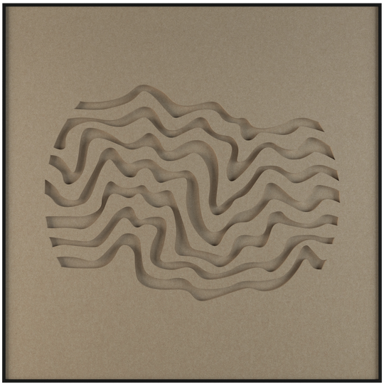 akoestisch schilderij | akoestisch kunstwerk | zand | 3D | Wave | Pet vilt | vierkant | productfoto