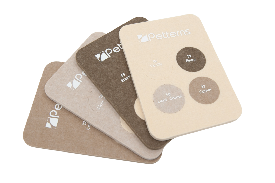 Stalenkaart | Stalenkaart akoestische wandtegels | eiken | camel | licht camel | vanille