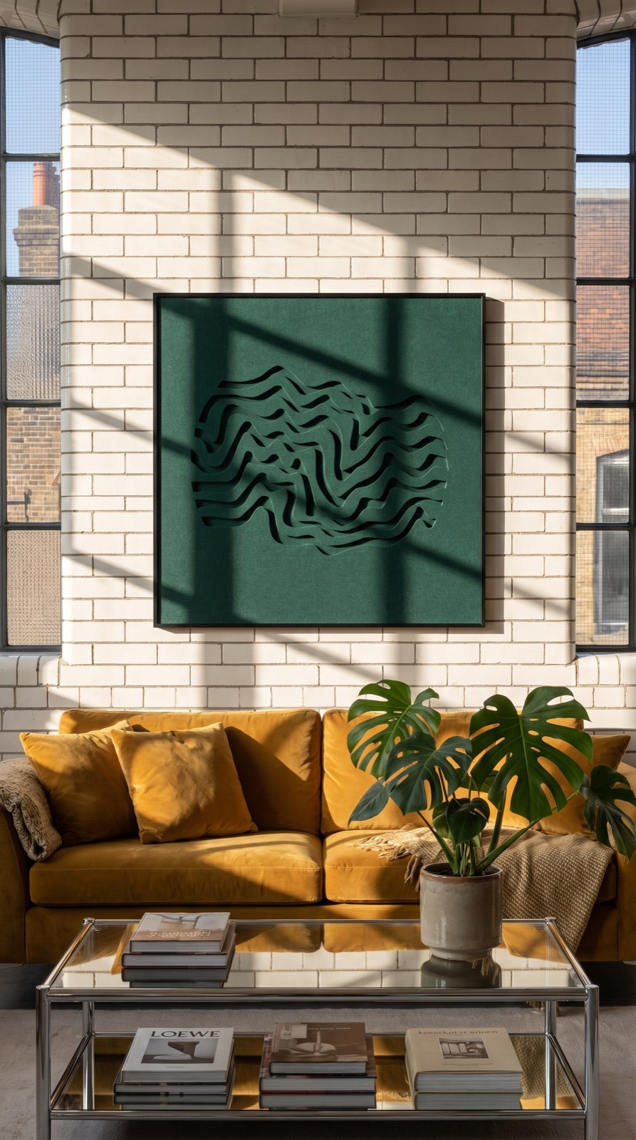 Petterns akoestisch kunstwerk | Wave in de kleur gebroken wit