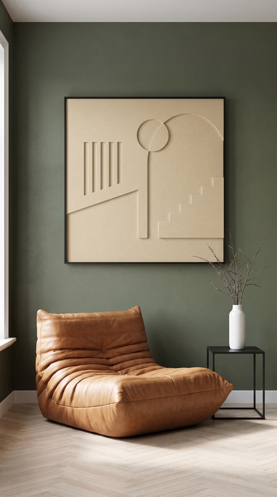 Petterns akoestisch kunstwerk | Placetobe in de kleur Light Camel