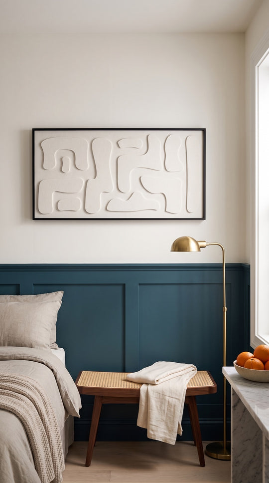Petterns akoestisch kunstwerk | Hieroglyph in de kleur gebroken wit