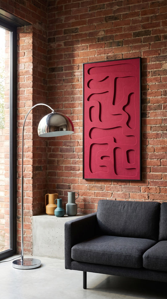 Petterns akoestisch kunstwerk | Hieroglyph in de kleur Cherry