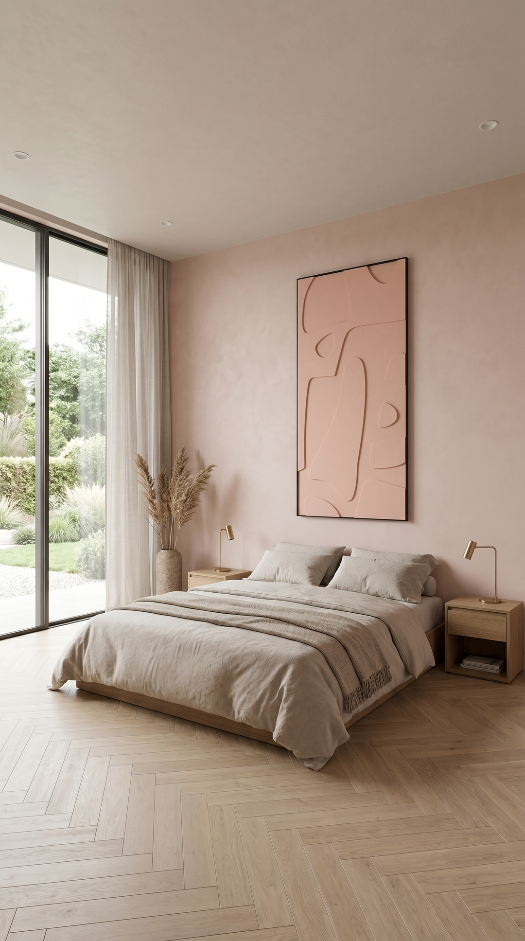 Petterns akoestisch kunstwerk | Bone in de kleur blush