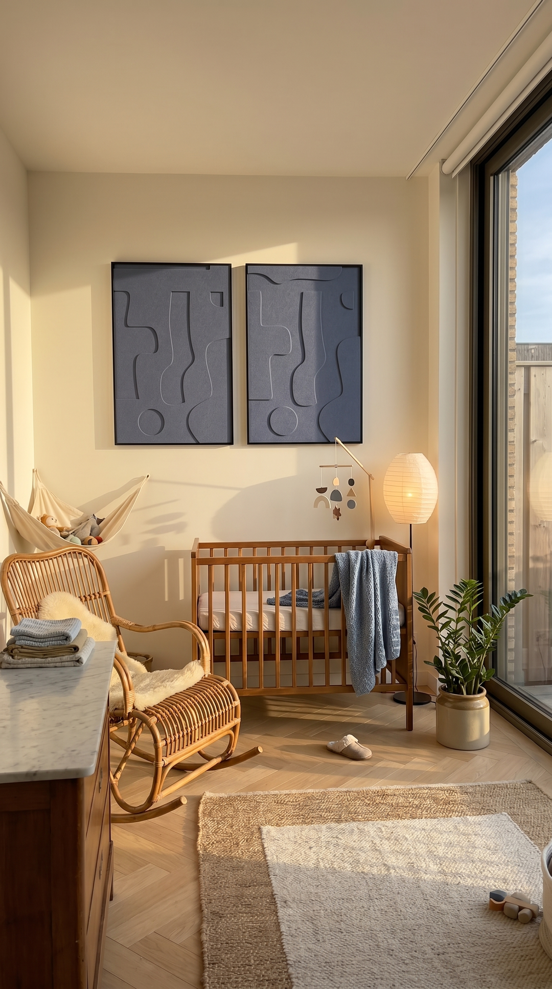 Petterns akoestisch kunstwerk | Liv in de kleur staal blauw (Twin)