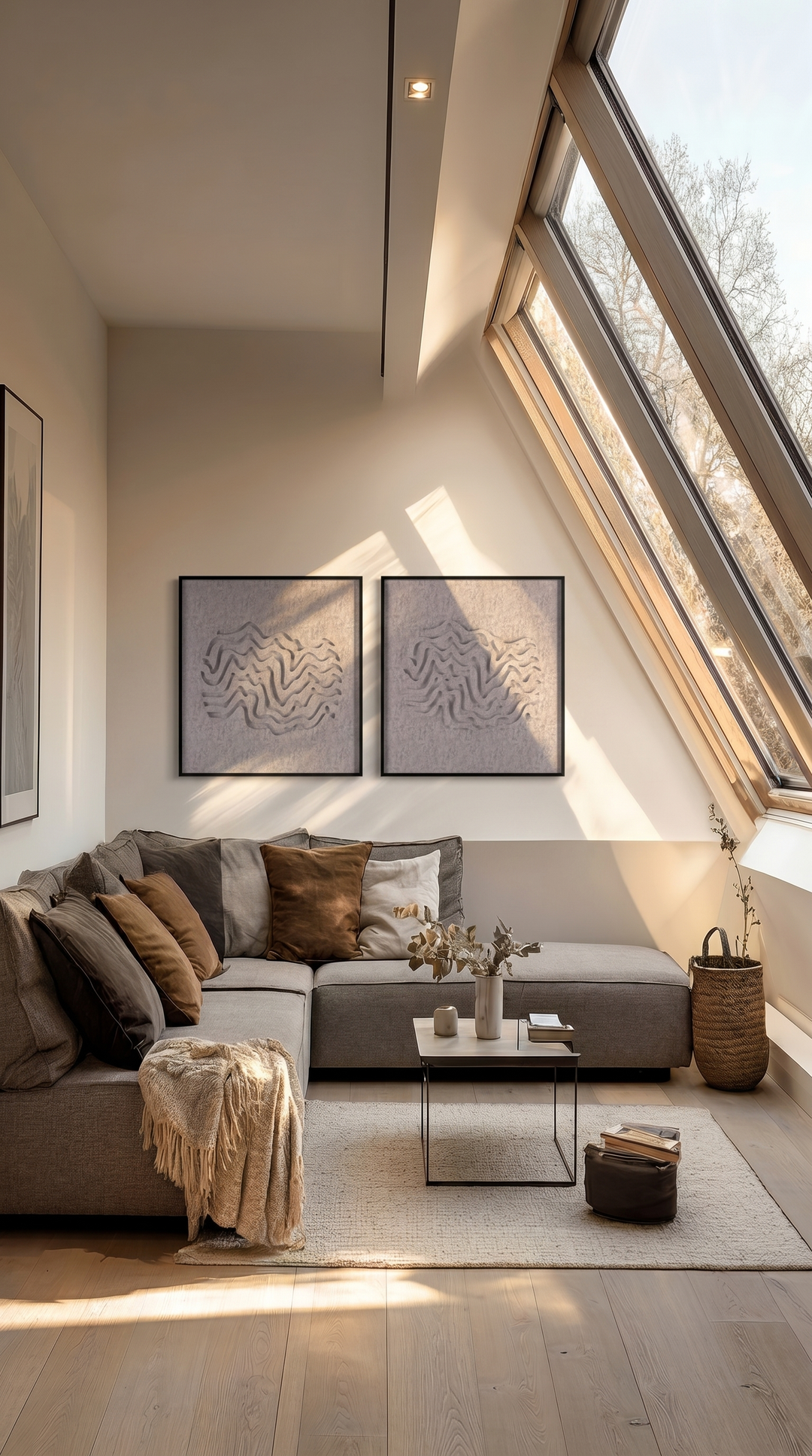 Petterns akoestisch kunstwerk | Wave in de kleur beton grijs (Twin)