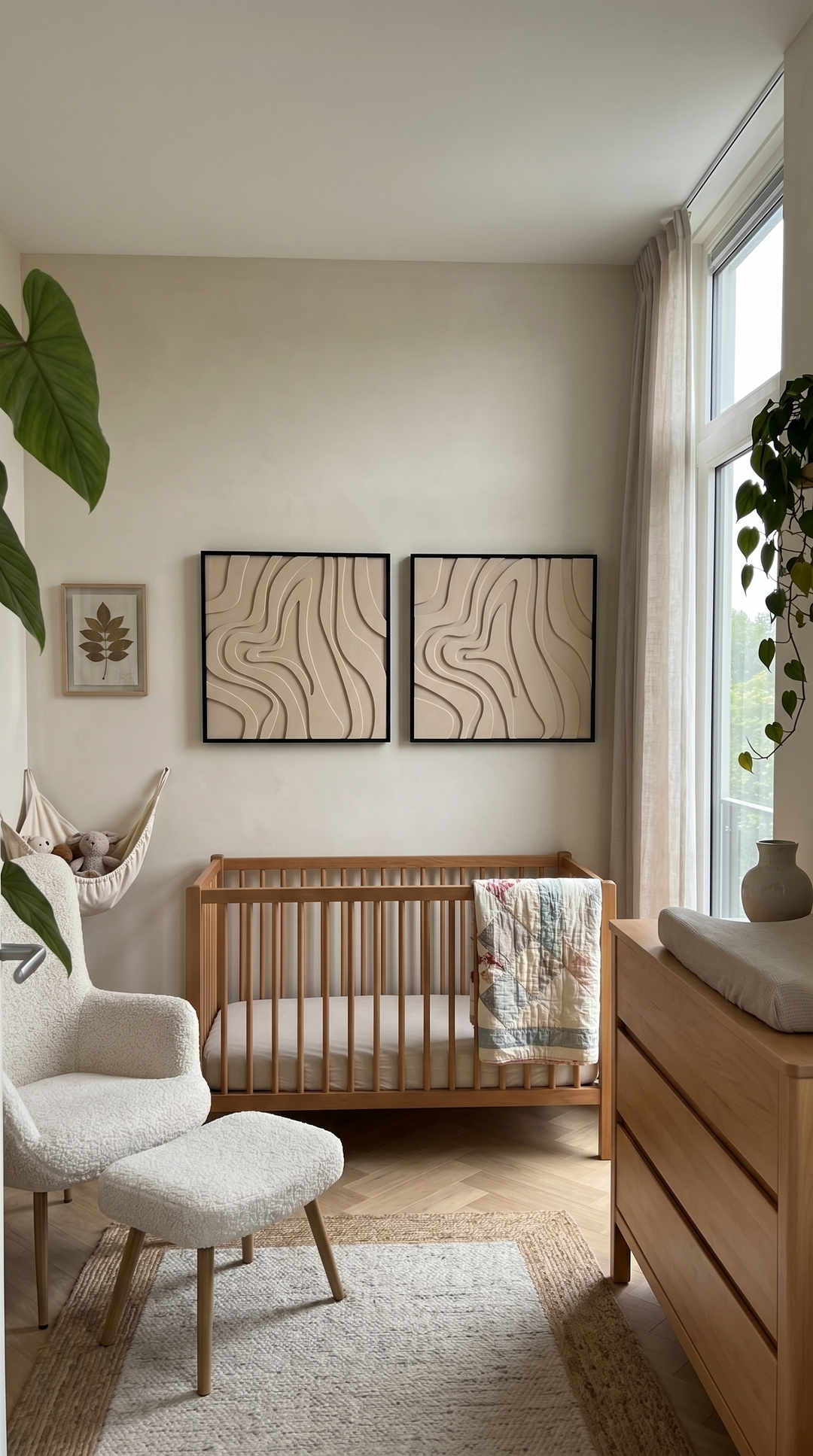 Petterns akoestisch kunstwerk | Spinning in de kleur vanille (twin)