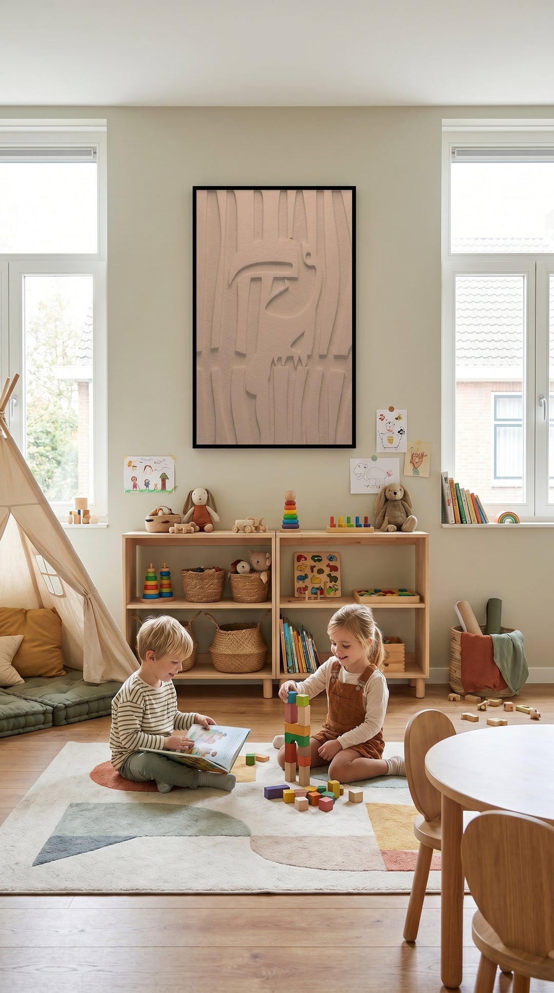 Petterns akoestisch kunstwerk | Toekan in de kleur dark camel