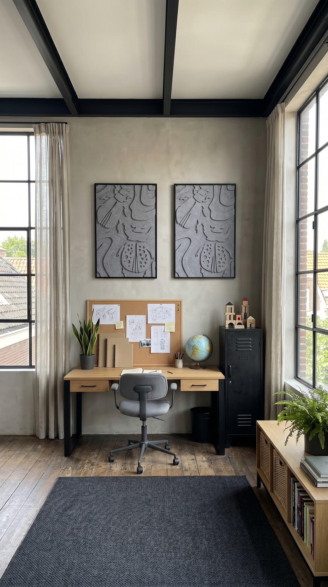 Petterns akoestisch kunstwerk | Kevers in de kleur grey
