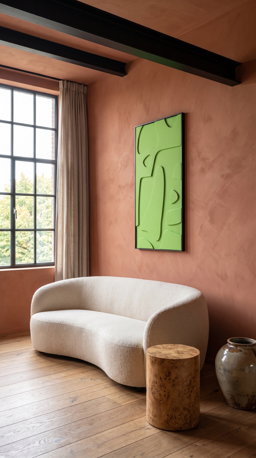 Petterns akoestisch kunstwerk | Bone in de kleur Apple Green