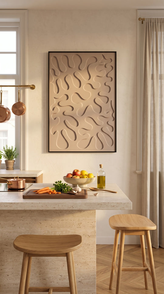 Petterns akoestisch kunstwerk | Leaves in de kleur zand