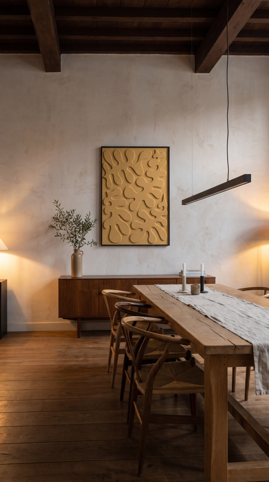 Petterns akoestisch kunstwerk | Leaves in de kleur zand