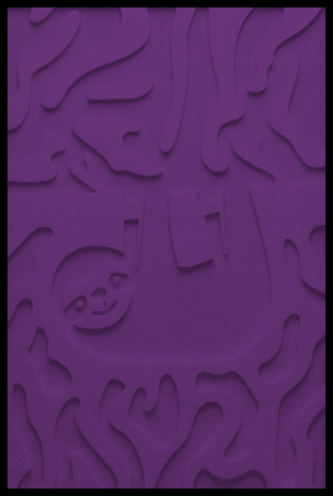 Luiaard inliggend – Purple (41)