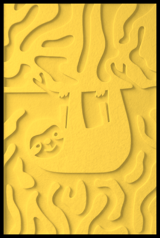 Luiaard opliggend – Yellow (05)
