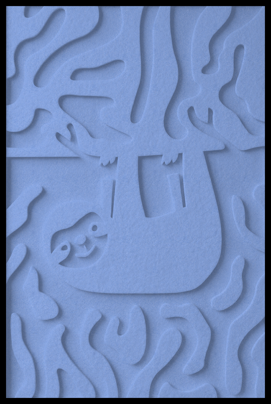 Luiaard opliggend – Light Blue (14)